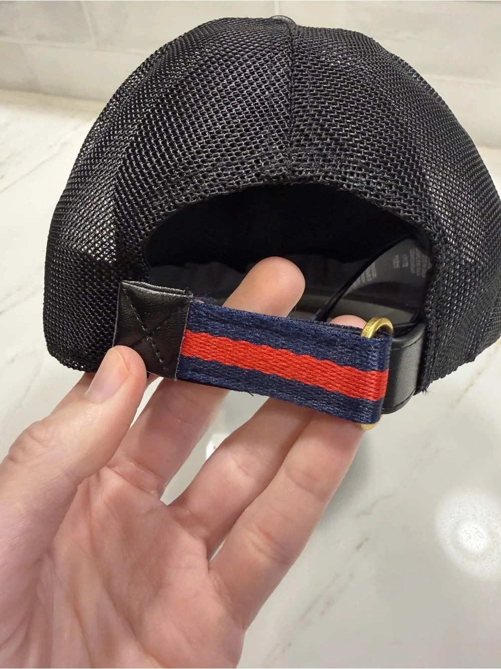 Gucci Kingsnake Print GG Supreme Baseball Hat Black/Grey